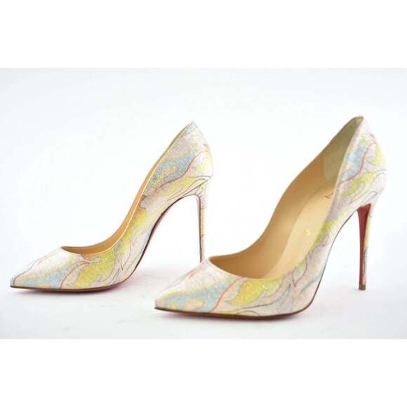 Christian Louboutin Pigalle Follies 100 Lurex Flame Orange Red Heel Pump 36.5 - Picture 9 of 12